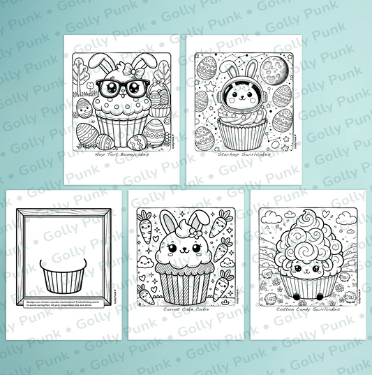 Downloads: 15 Page Cute & Hoppy Cupcake Creatures Coloring Bundle