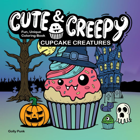 Cute & Creepy Cupcake Creatures Coloring Book - AI-assisted artwork, hand-refined and colorized by the artist.