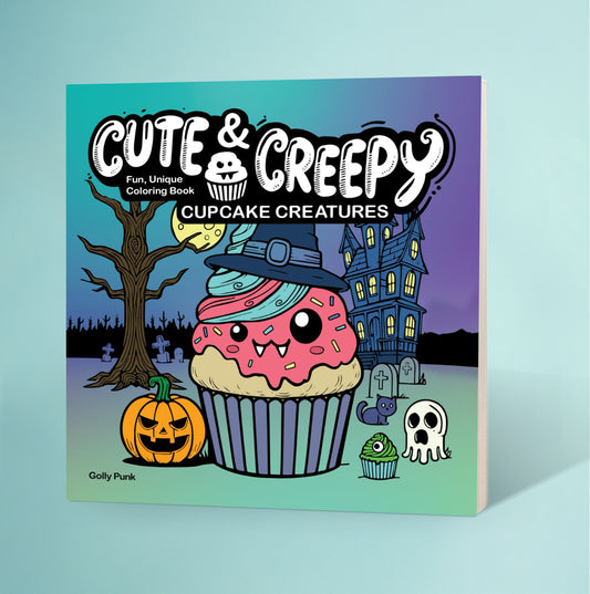 Pre-Order / Cute & Creepy Cupcake Creatures: Fun, Unique Coloring Book For Adults and Teens