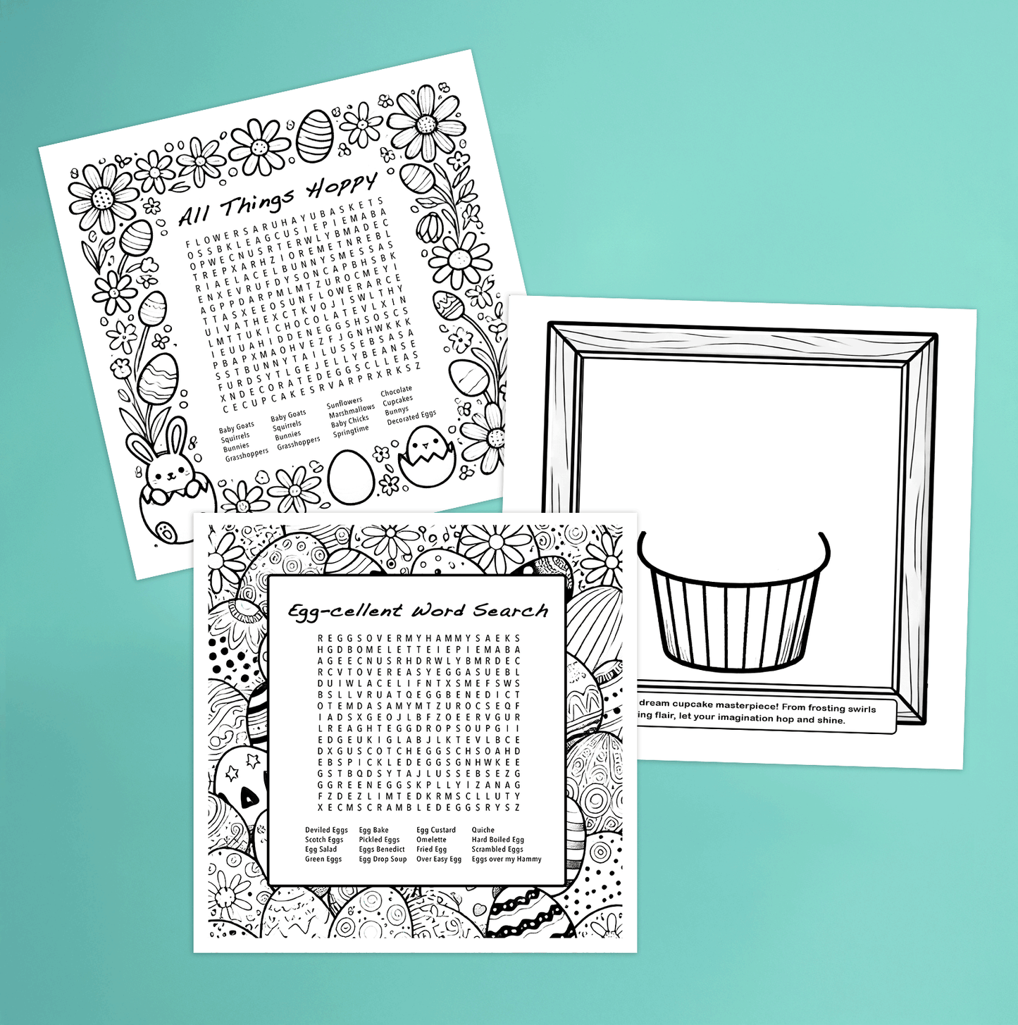 Printed Book: Cute & Hoppy Cupcake Creatures: Fun, Unique Coloring & Activity Book.