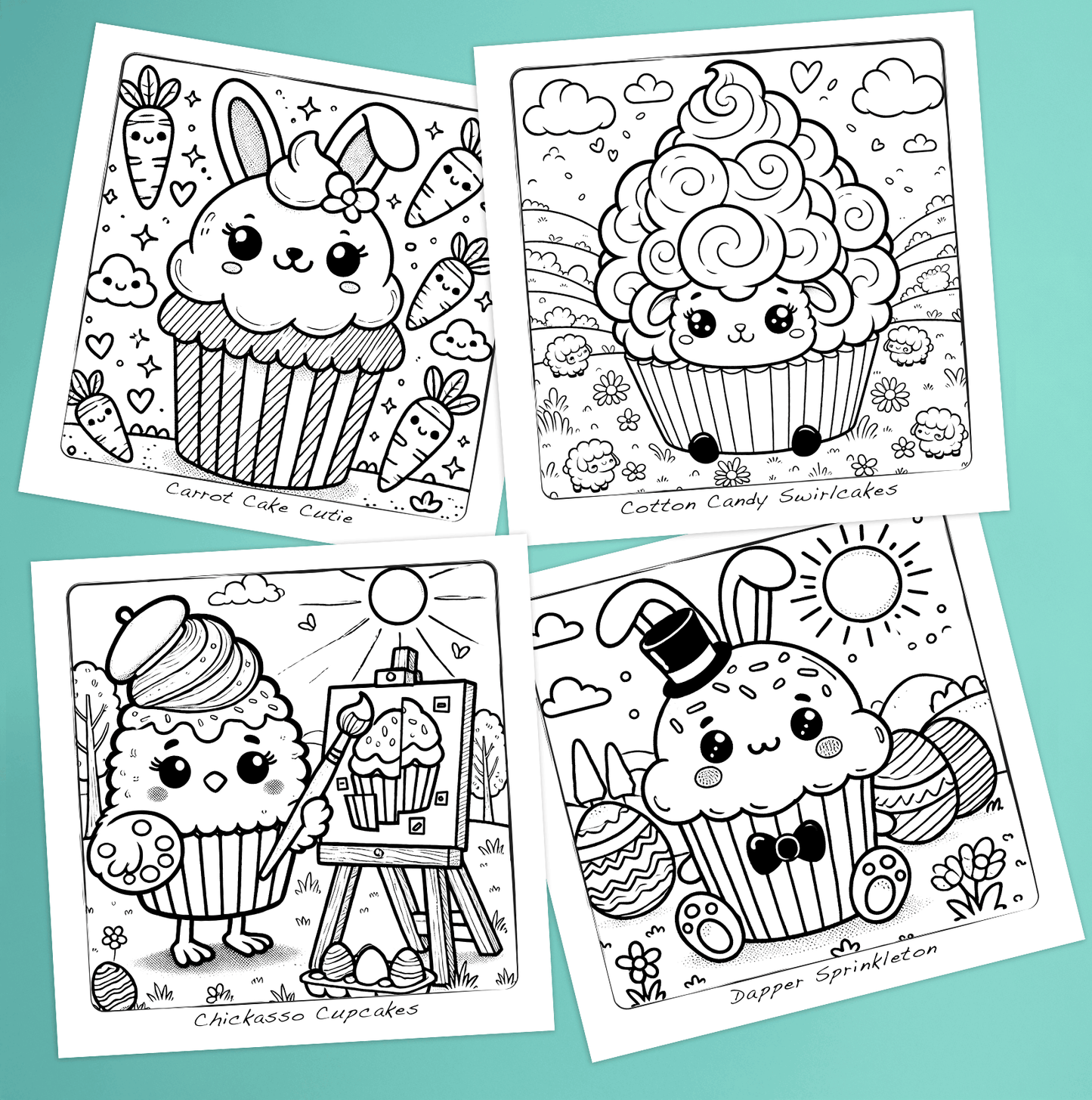 Printed Book: Cute & Hoppy Cupcake Creatures: Fun, Unique Coloring & Activity Book.